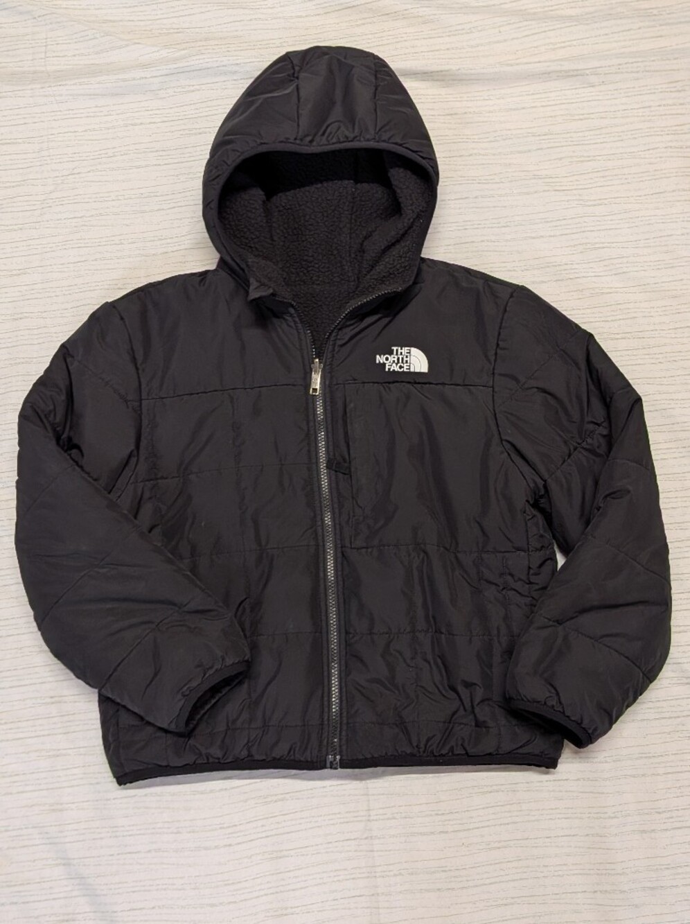 The Northface Boy's Reversible Full-Zip Jacket, Black, Size Medium